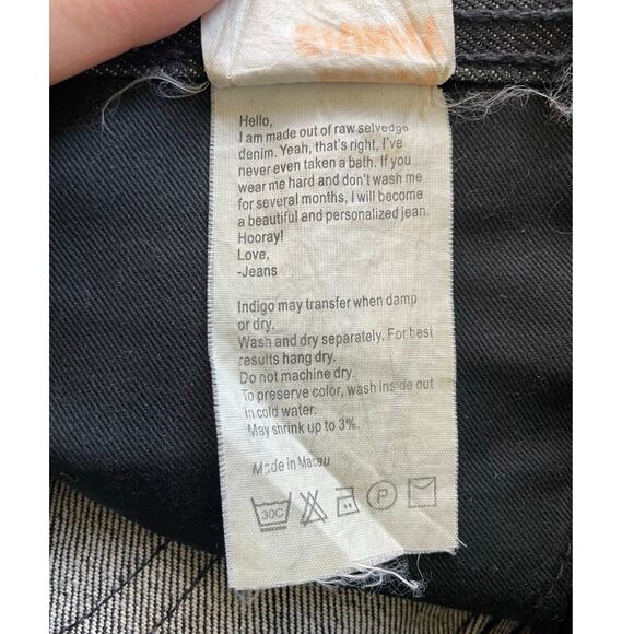 Unbranded Brand Raw Selvedge Mens Jeans Size 33 Tapered Fit 14.5 oz - Picture 8 of 12